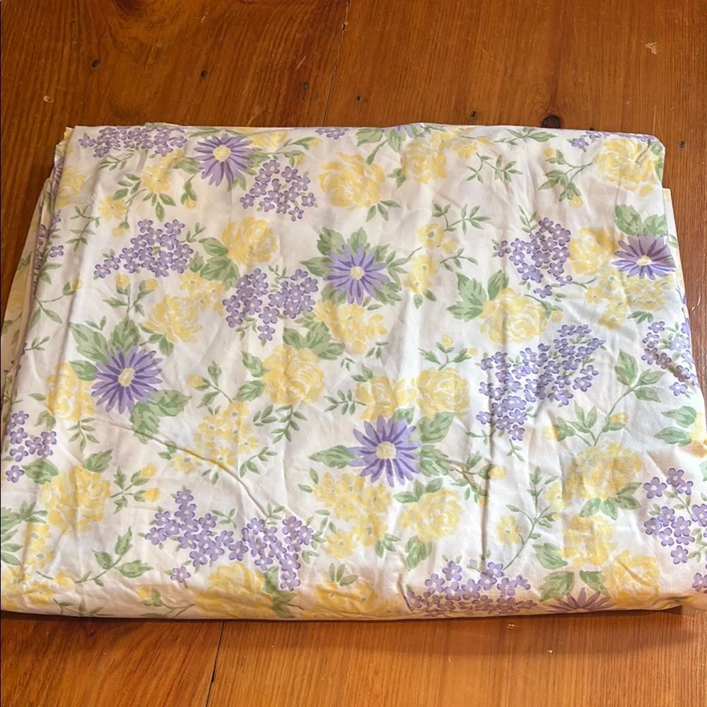 POTTERY BARN KIDS *Twin* Purple/Yellow Floral Duvet Cover 100% Cotton